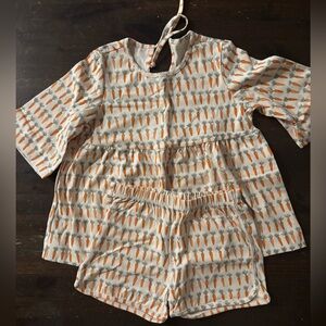 Charming Carrot Pattern Kids Pajama Set